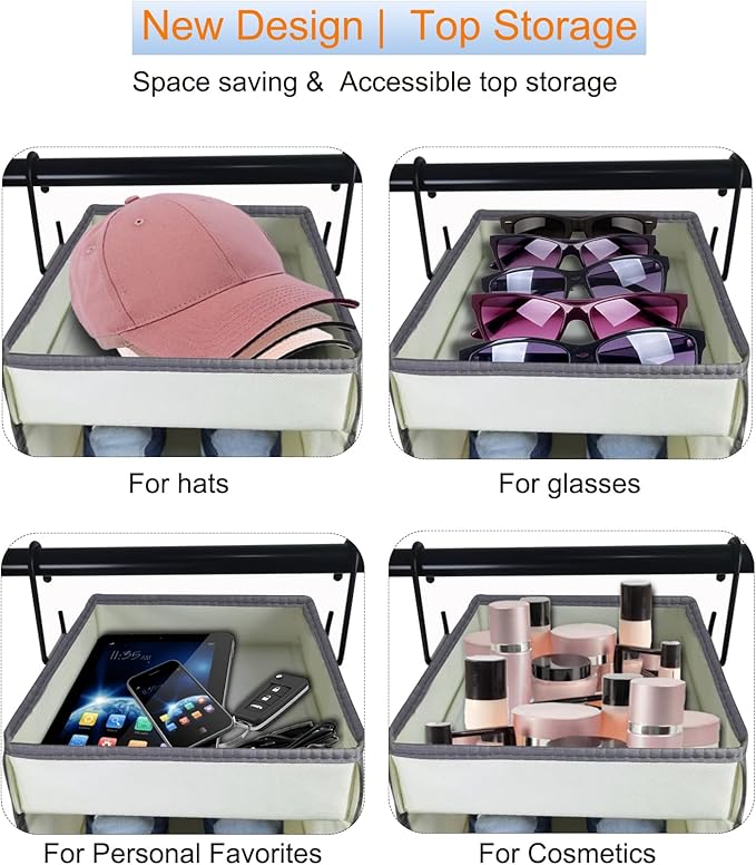 Large-Sized Hanging Shoe Organizer 10-Shelf, Sturdy Hanging Closet Organizer - Image 5