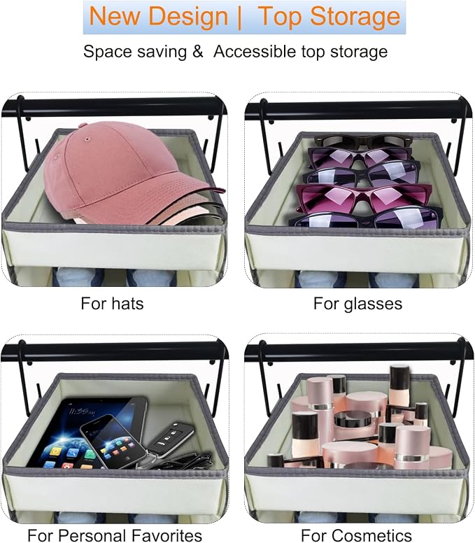 2 Pack Large-Sized Hanging Shoe Organizer 10-Shelf, Sturdy Hanging Closet - Image 5