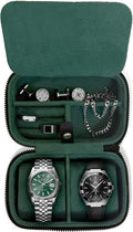Galis Luxury Watch Case for Men High End Portable 2-Slot Watch Holder and Watch by GalisJewelry