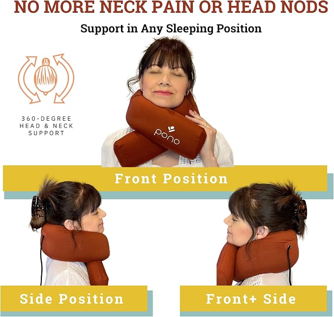 Pono Neck Cradle Travel Pillow: Memory Foam, Ergonomic 360° Adjustable Support - Image 4
