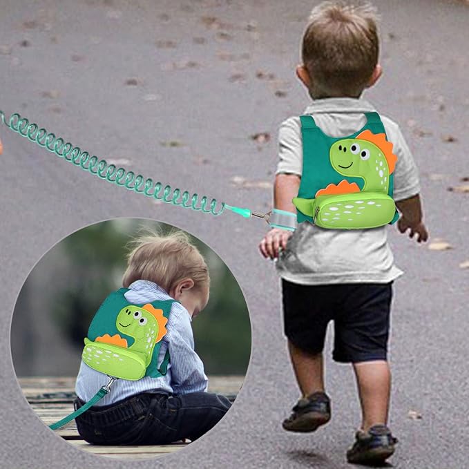 Toddler Harness Leash with Anti Lost Wrist Link, Accmor Cute Dinosaur Kids - Image 6