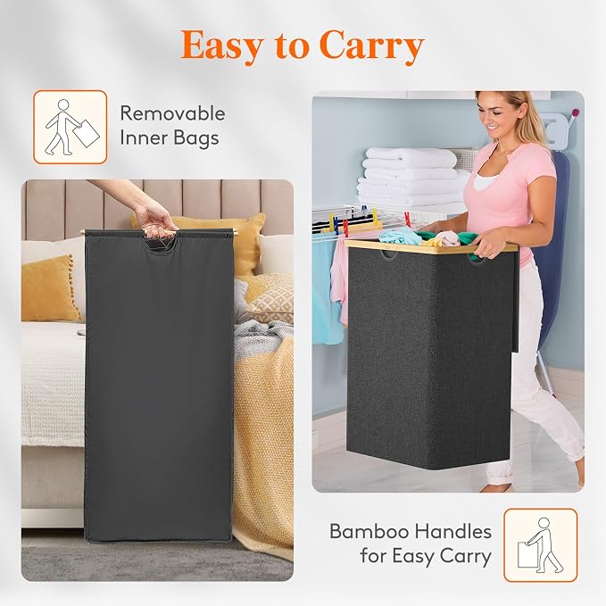 Lifewit 170L Triple Laundry Hamper - Image 5