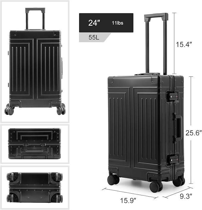 All Aluminum Magnesium Carry On Luggage，Cut from Whole Aluminum Sheet，22x14x9 - Image 5