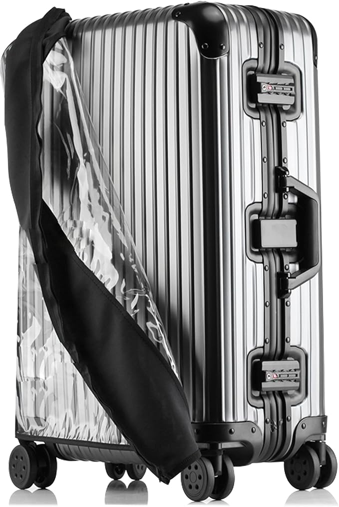 Transparent PVC Suitcase Cover, No Disassembly Required Clear Luggage Protector by Linpr