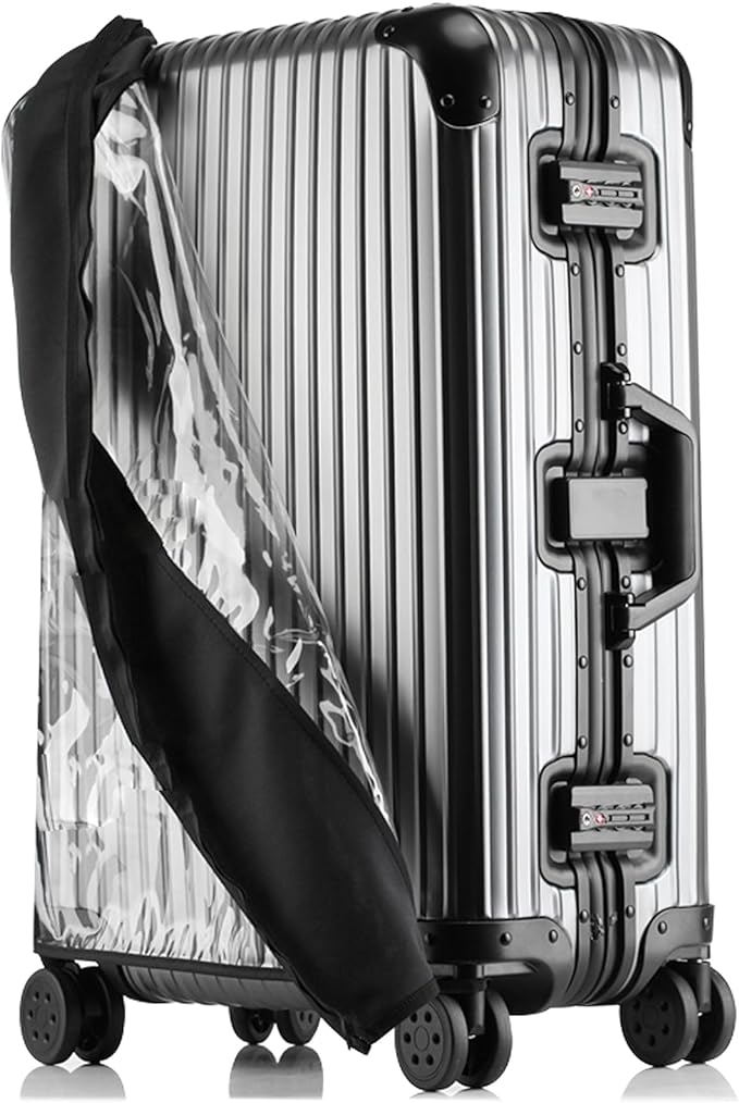 Transparent PVC Suitcase Cover, No Disassembly Required Clear Luggage Protector by Linpr