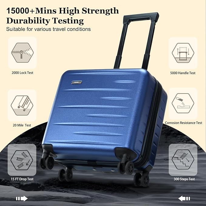 16 Inch Carry On Luggage Airline Approved, Expandable Lightweight ABS+PC Hard - Image 6