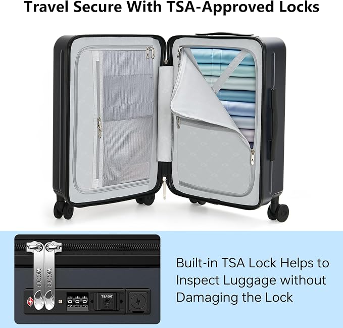 MGB Carry on Luggage 22 X 14 X 9 Airline Approved Suitcase - Image 4