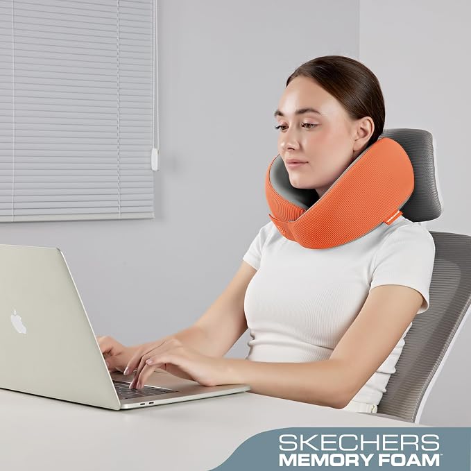 Skechers Women's Memory Foam Neck Pillow, Comfortable & Breathable Travel Pillow - Image 4