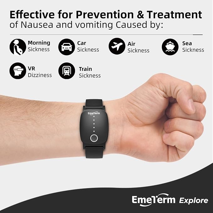EmeTerm Explore FDA-Cleared Galaxy Black and Navy Blue Anti-Nausea Wristband - Image 3