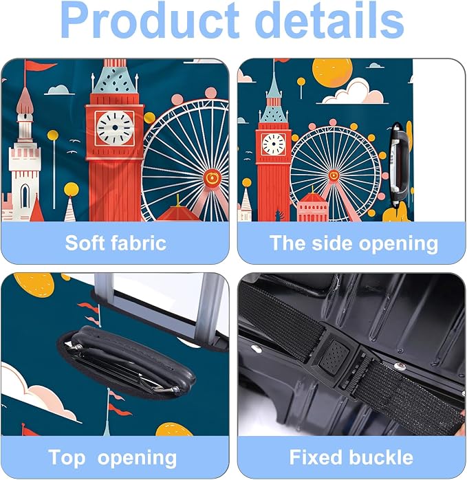 Luggage Cover Washable Suitcase Protector Anti-Scratch, Stretchable Fit - Image 4