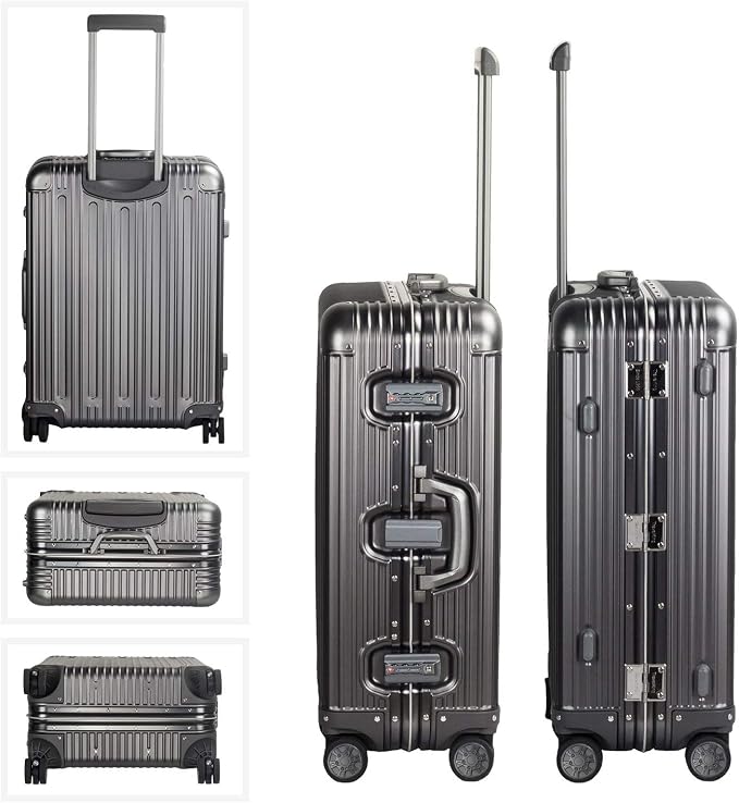 TRAVELKING All Aluminum Luggage Zipperless Hard Shell Suitcase - Image 4