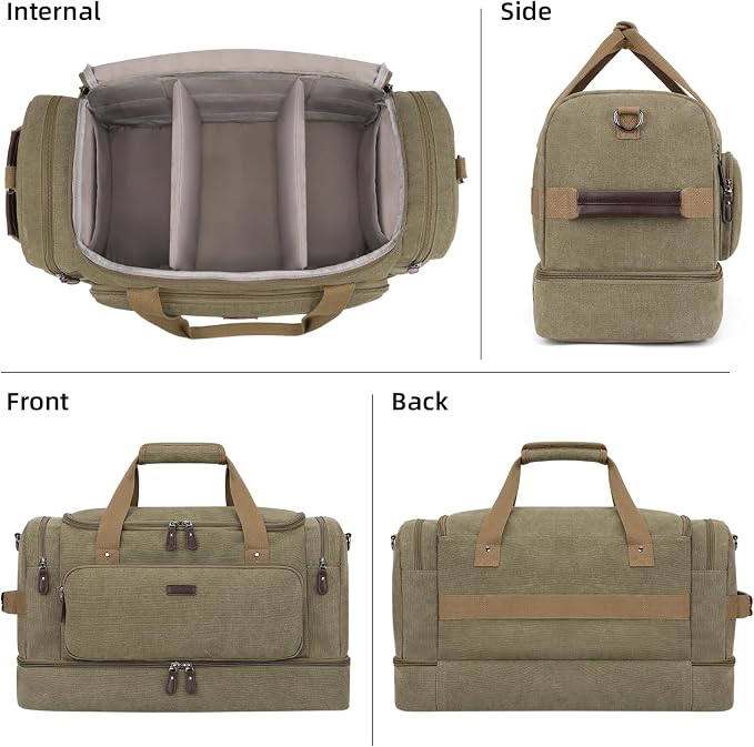 ZOMFELT Duffle Bag for travel, 40L Canvas Travel Duffel Bags for Men Women - Image 7