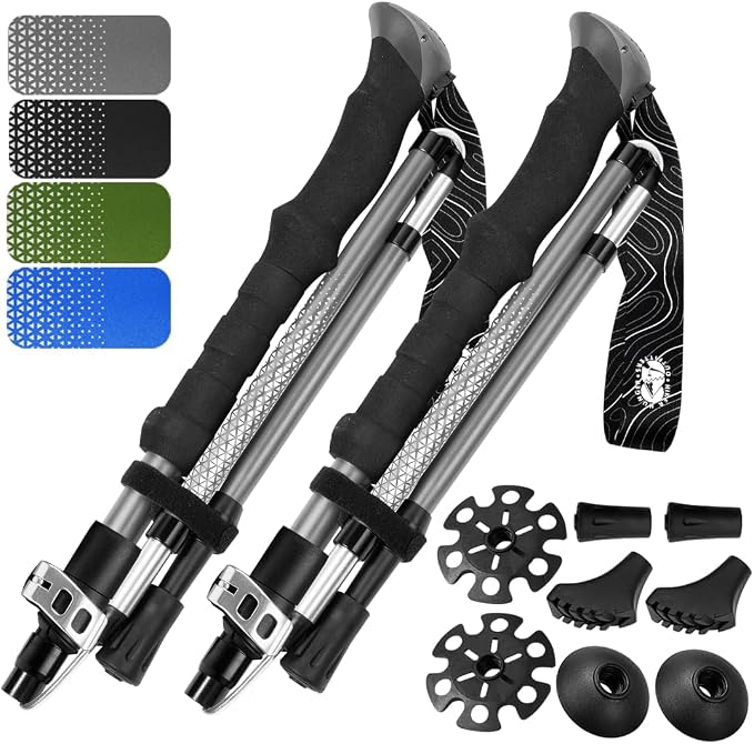 Premium Foldable Hiking Poles by USA Brand by HikerHungerOutfitters
