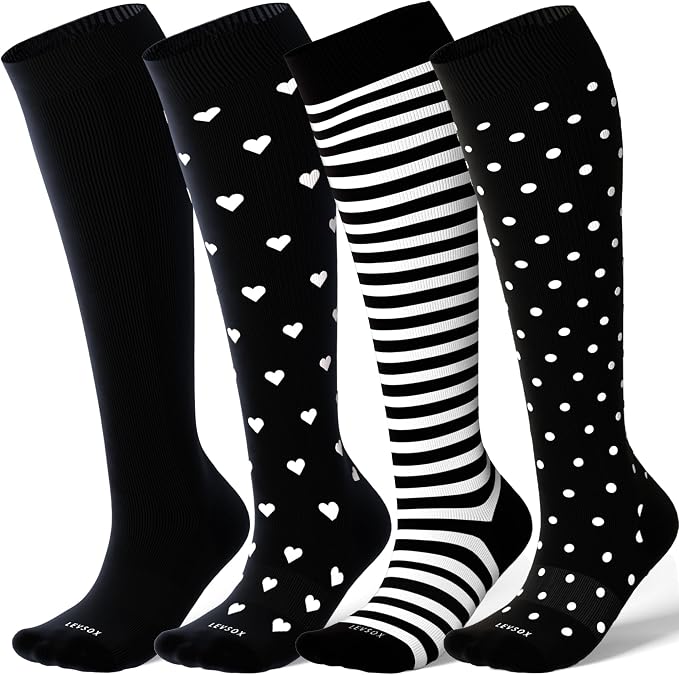 LEVSOX Compression Socks for Pregnant Women 20-30 mmHg Knee High Cute Funny by Levsox