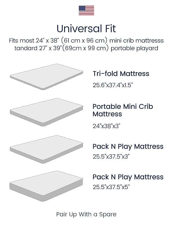 TotAha Premium Stretchy Pack N Play Playard Sheets | Mini Crib Sheets - Image 3