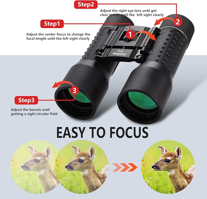 12x42 HD Binoculars for Adults, Professional Large View Binoculars - Image 6