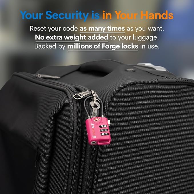 TSA Approved Cable Luggage Locks, Re-settable Combination - Image 6
