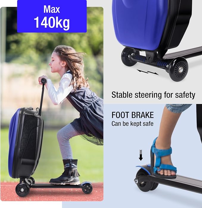 20" Kids Scooter Suitcase Ride-On Carry-On - Image 4