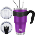 WETOWETO 30 oz Tumbler with 2 Lids and 2 Straws, 18/8 Stainless Steel Vacuum by Wetoweto