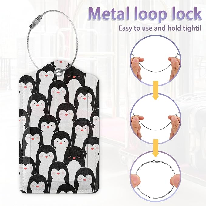 2Pcs Luggage Tag for Suitcase Penguin Animals Cute Luggage Tag - Image 4