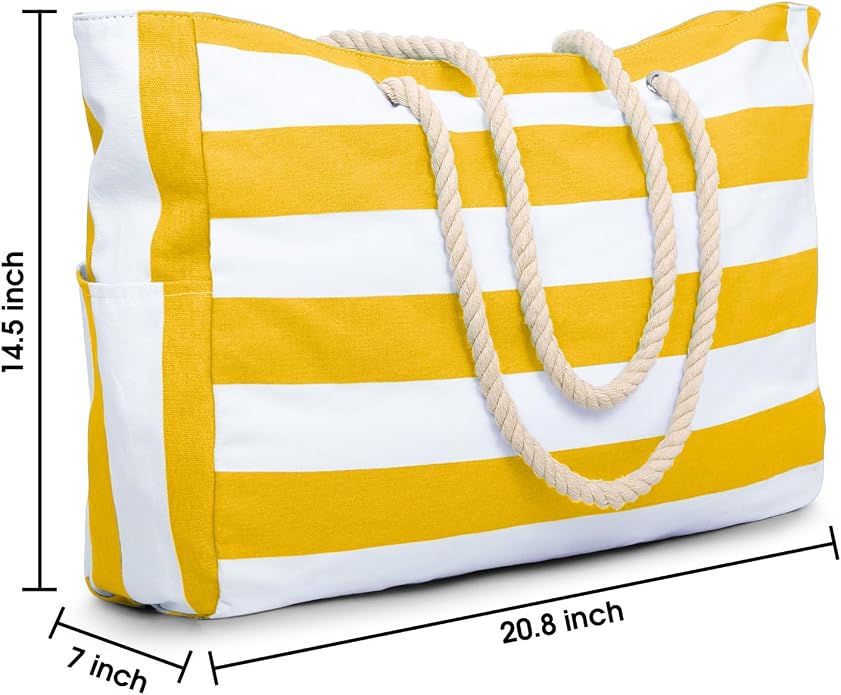 Becokan Beach Bags for Women Large Waterproof Beach Tote Bag Zipper Beach Bags - Image 4