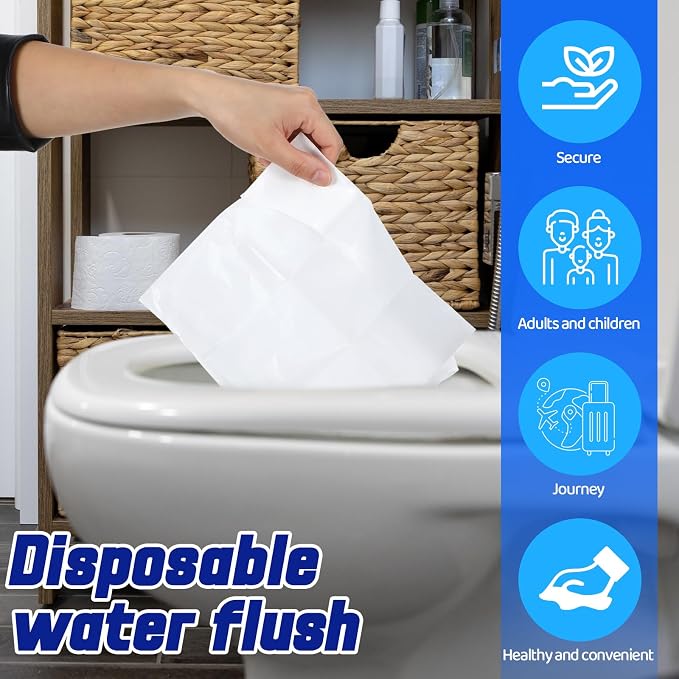 110 Pcs XL disposable flushable toilet seat covers 100% Wood Pulp Cotton - Image 4