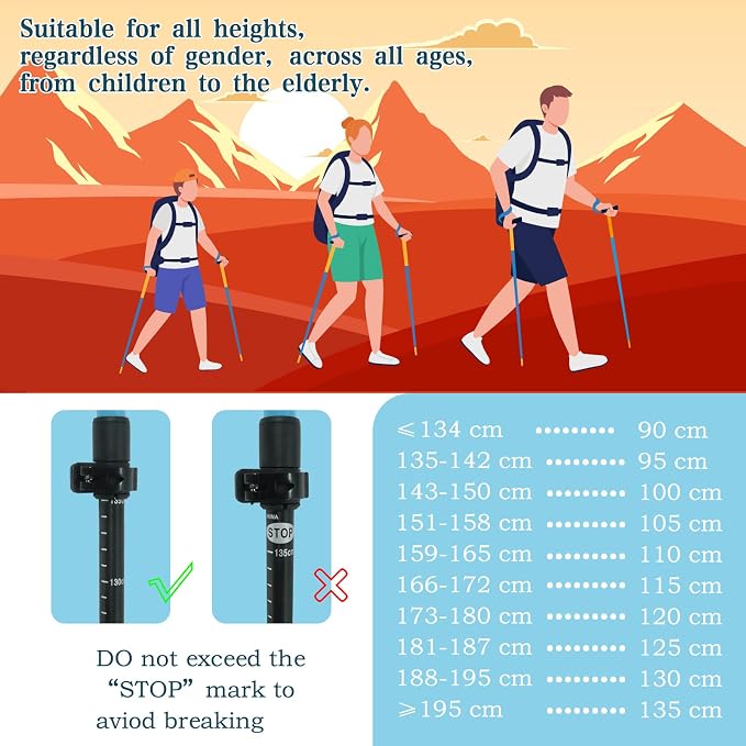 Trekking Poles - Lightweight, Collapsible, Adjustable Hiking Poles - Image 5