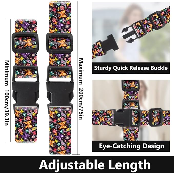 2 Pack Luggage Straps for Suitcases Adjustable Luggage Belt TSA Approved - Image 2