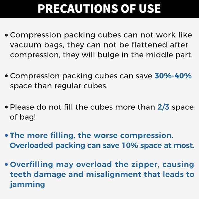 BAGAIL 4 Set/6 Set/8 Set Compression Packing Cubes Travel Accessories - Image 7