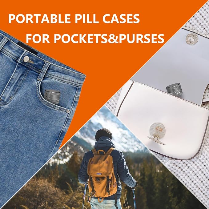 Small Pill Box, Portable Daily Box, Aluminium Alloy Round Container - Image 5