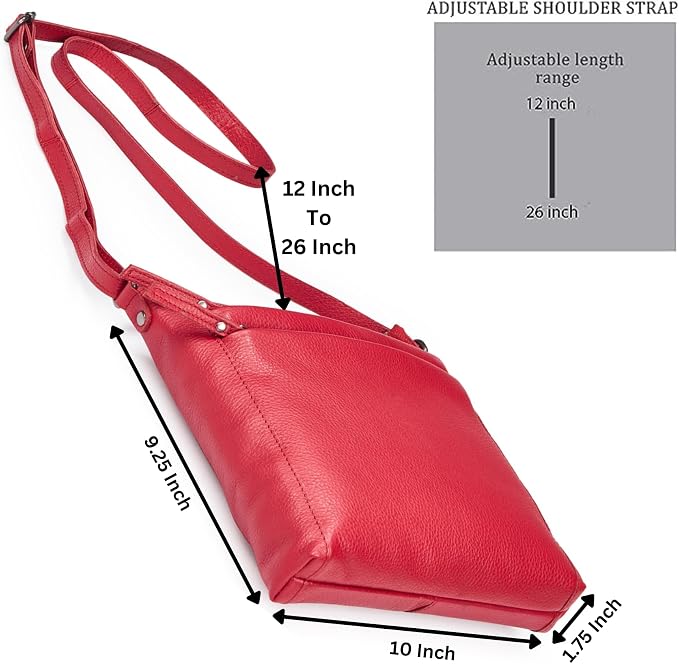 Small Soft Genuine Leather Crossbody Purse Women’s Sling Crossover Shoulder - Image 2