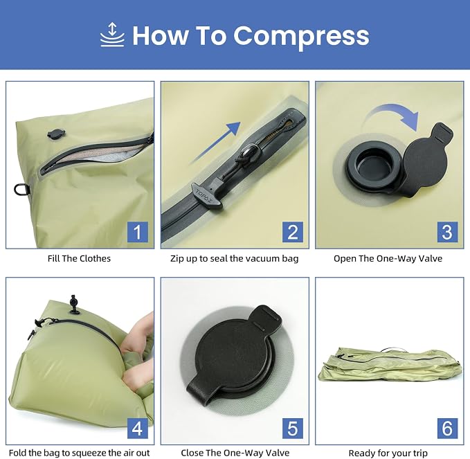BAGAIL TPU Vacuum Bag for Travel, Reusable Compression Bag - Image 5
