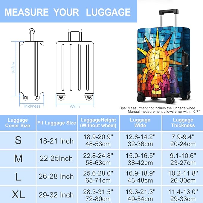 Luggage Cover Washable Suitcase Protector Anti-scratch Suitcase cover Fits - Image 6