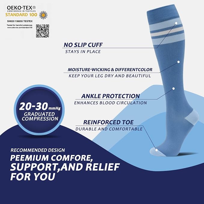 fenglaoda 8 Pairs Compression Socks - Image 3