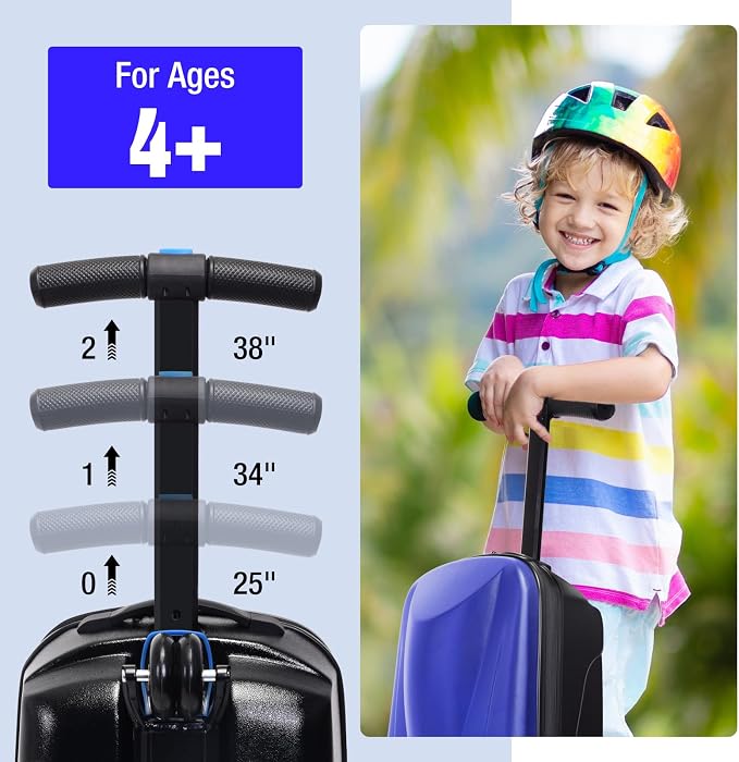 20" Kids Scooter Suitcase Ride-On Carry-On - Image 3