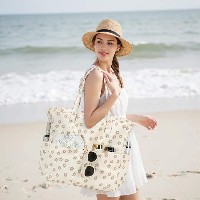 Beach Pool Bags Tote for Women Ladies Large Gym Tote Carry On Bag - Image 2