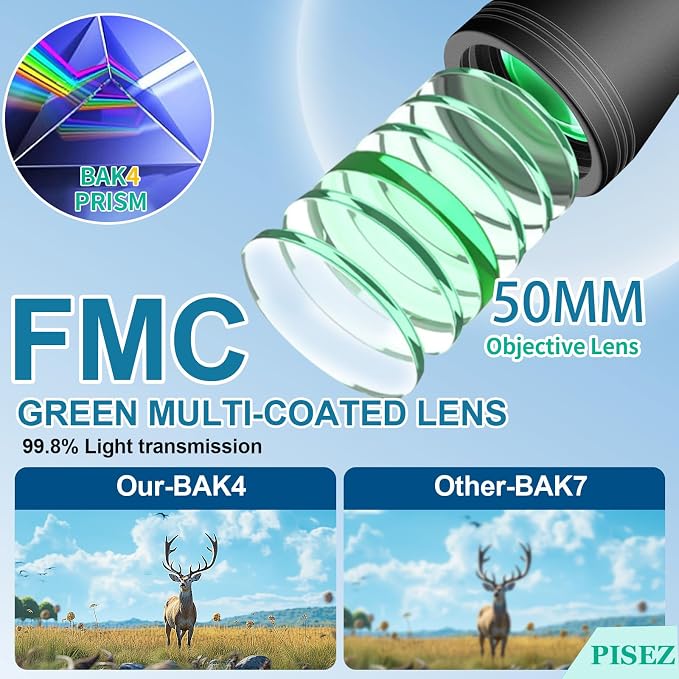 PISEZ 20X50 Binoculars for Adults High Powered - Image 4