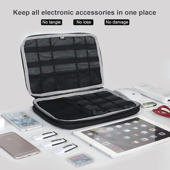 BUBM Double Layer Electronics Organizer, Travel Gadget Bag - Image 7