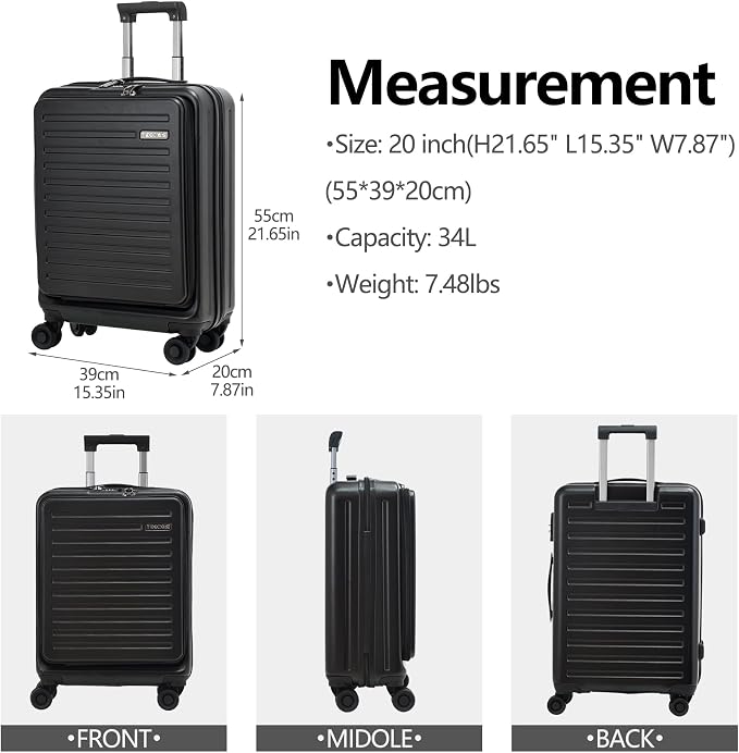 TydeCkare 20 Inch Carry On Luggage - Image 4