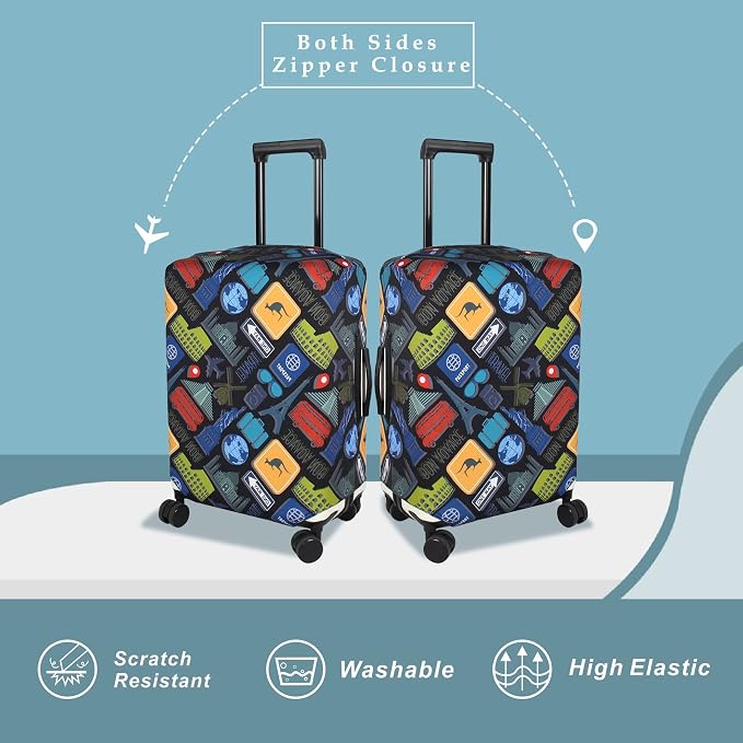 Explore Land Travel Luggage Cover Suitcase Protector Fits 27-30 Inch Case - Image 2