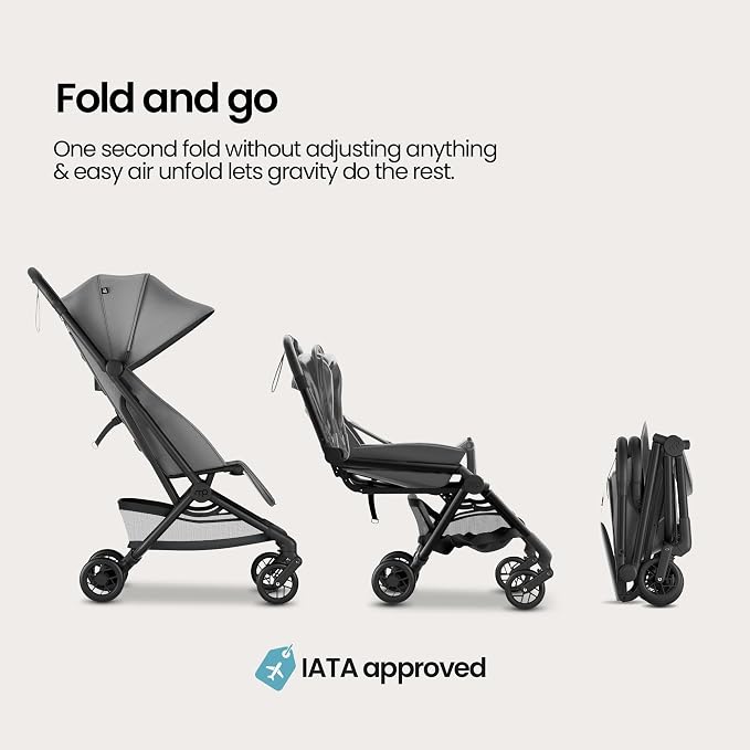Mompush Velo Lightweight Travel Stroller – One-Hand Fold, Ultra-Compact & - Image 6
