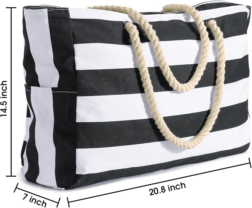 Becokan Beach Bag Large Beach Tote Bag - Image 4