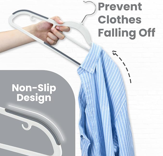 Plastic Hangers 30 Pack, Slim Hangers Non Slip - Image 4