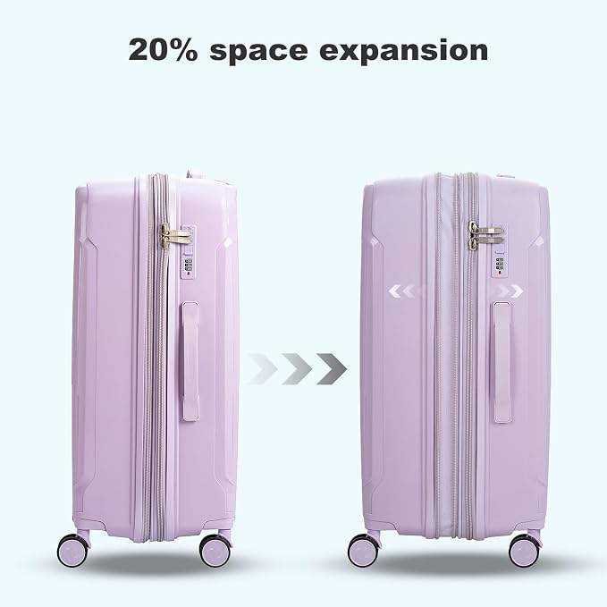 Nazhura Luggage Set, 3-Piece Hardside Suitcase Set, 20-inch Carry On, 28-inch - Image 3