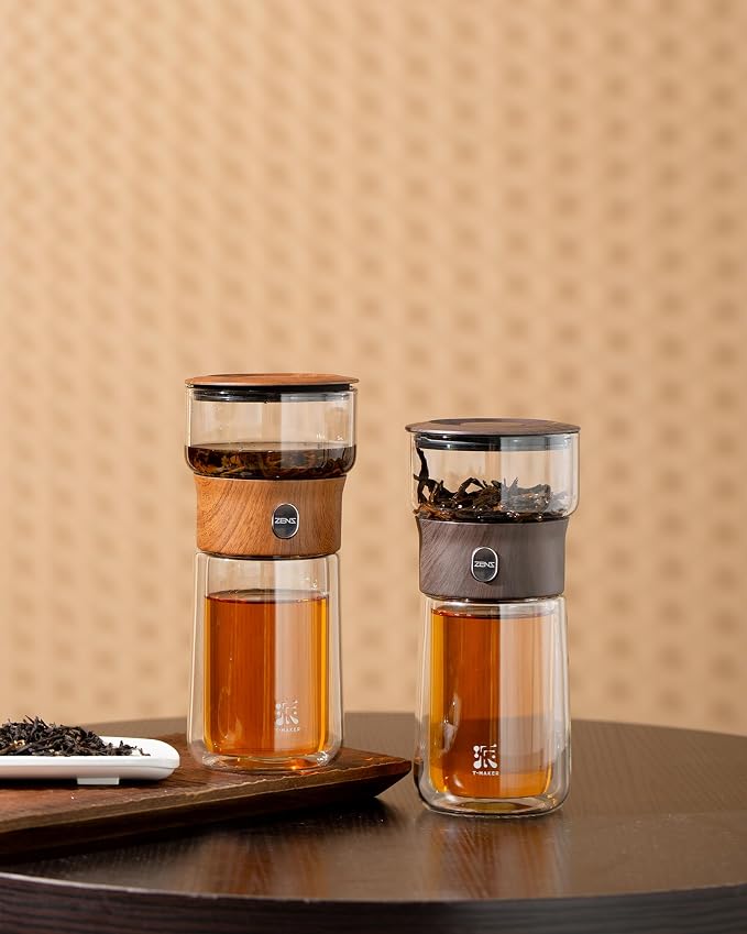 ZENS Modern Glass Infuser Teapot, One Touch Tea Maker - Image 9