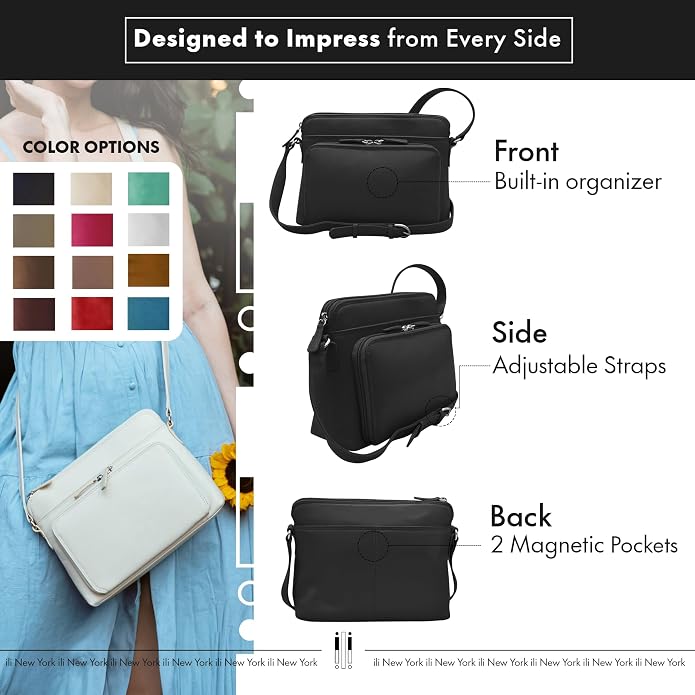 ili New York Genuine Leather Crossbody Bags - Image 4