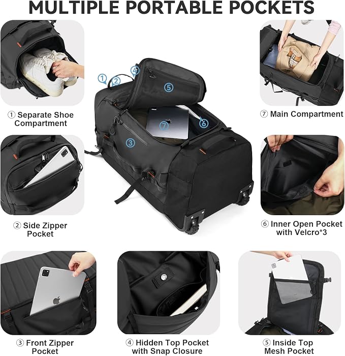 85L 29“ Foldable Rolling Backpack - Image 5