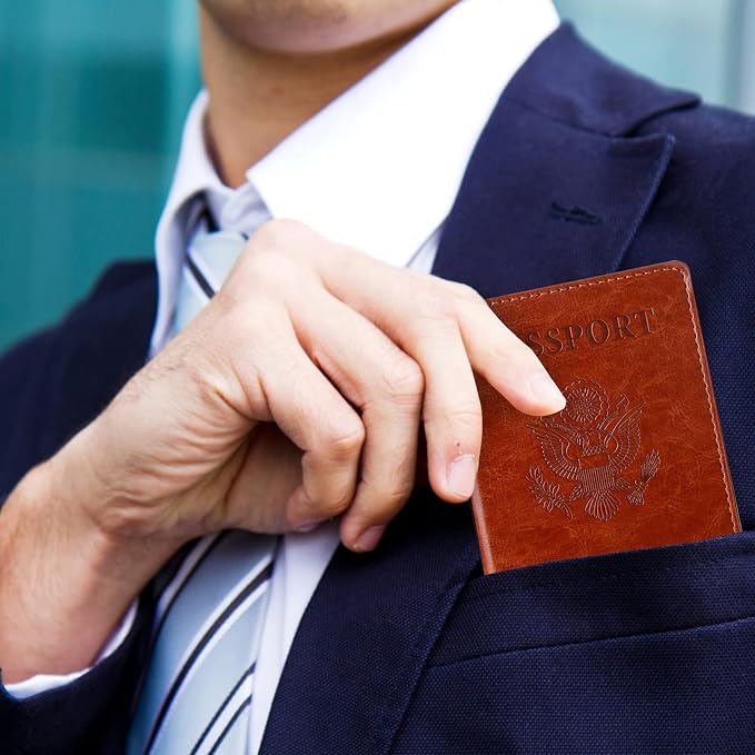 TIGARI Passport Holder for Travel Women Men, PU Leather Passport Wallet Cover - Image 8