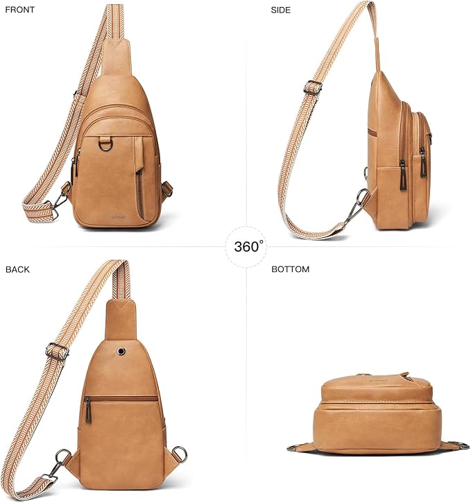 7L Sling Bag for Women Men Leather Small Sling Backpack Daypack Anti Theft - Image 6