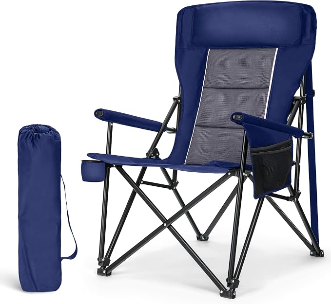 LET'S CAMP Oversized Camping Chairs 29.52" High Back Heavy Duty Lawn Chair by LETSCAMP